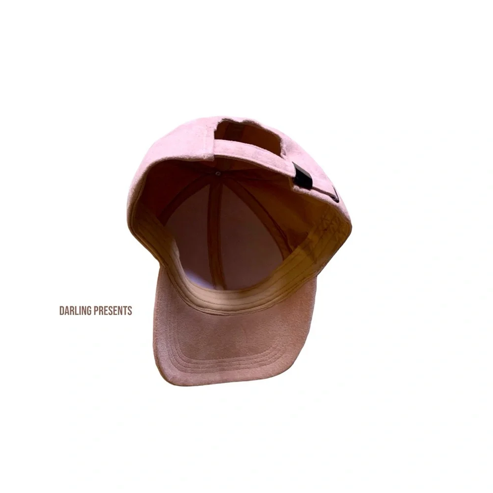 Suede Snap Back Cap Women Color Light Pink Size OS